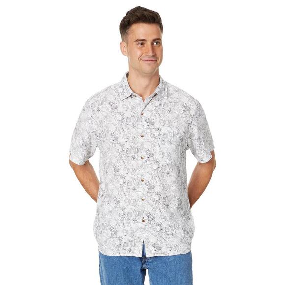 Tommy Bahama Veracruz Cay Hidden Paradise Short Sleeve Shirt Off White Size XXL - Picture 1 of 9